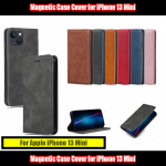 Magnetic Book Cover Case for iPhone 13 Mini A2628 Card Wallet Leather Slim Fit Look